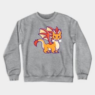 Cute Adult Orange Dragon Angry Cartoon Crewneck Sweatshirt